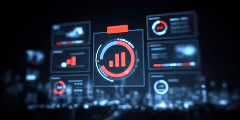 Fototapeta premium The application dashboard uses programming to draw a chart based on a research statistic while the developer is still coding.