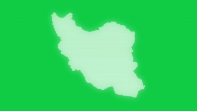 Iran VHS old screen effect map pop animation green background
