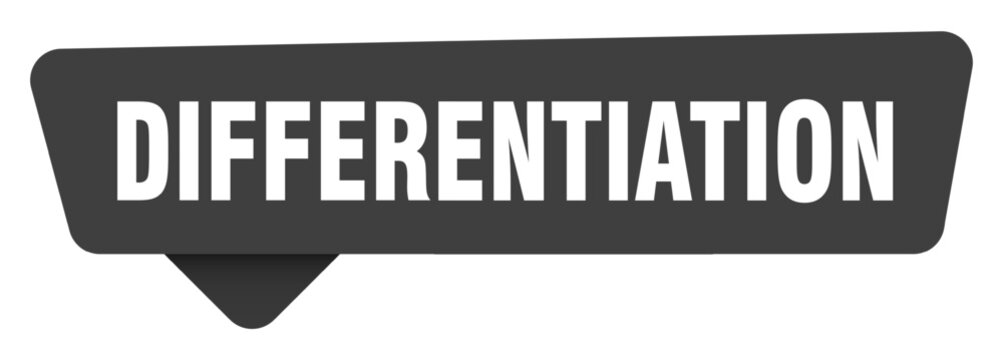 differentiation black sign isolated on transpatent background. differentiation sticker