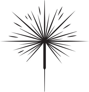 A dynamic illustration of a dandelion clock exploding with seeds.