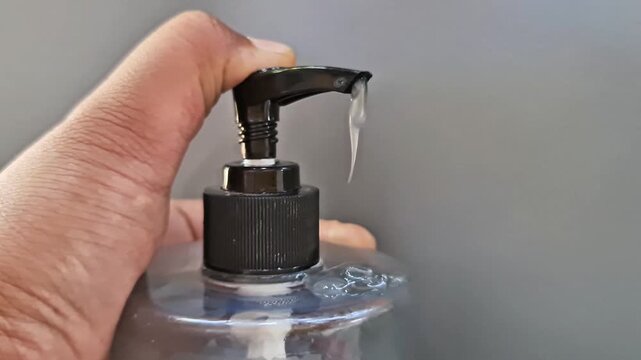 Sidoarjo, Indonesia - 4 June, 2026: Blank Unbranded Clear 250ml Plastic Pump Bottle Dispenser with Viscous Gel Liquid - Generic Product Template