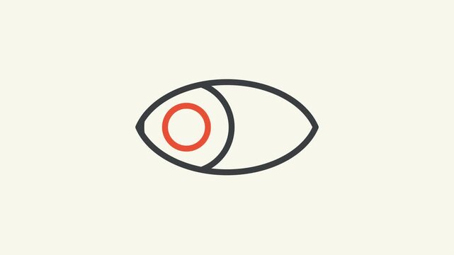 Simple eye outline icon animation