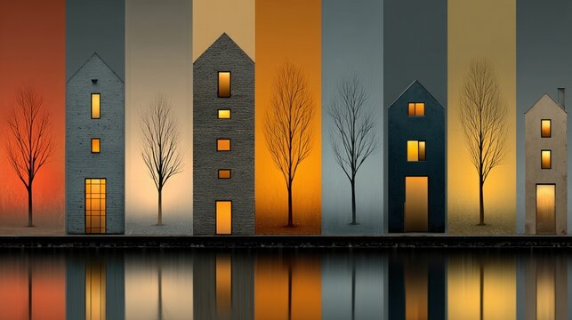Many houses that are standing in the water real estate