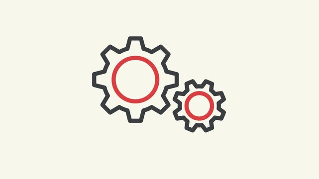 Setting icon setup animation. setting icon with spinning gears icon animated. Technology gear icon concept animation. 