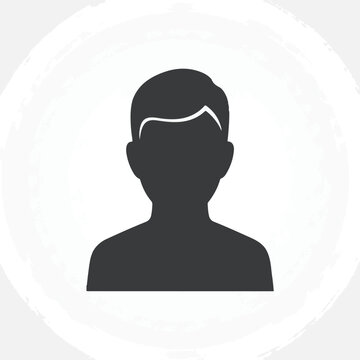 A silhouette illustration of a person with short hair appears in a circular frame.
