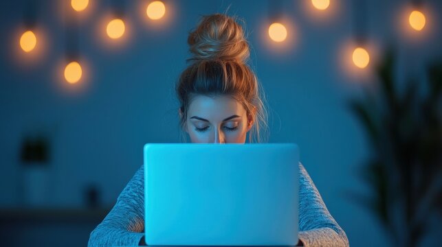 Program Employee attending an online training program on a laptop at home.