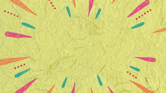 Hand Drawn Radial Lines Paper Background - yellow
