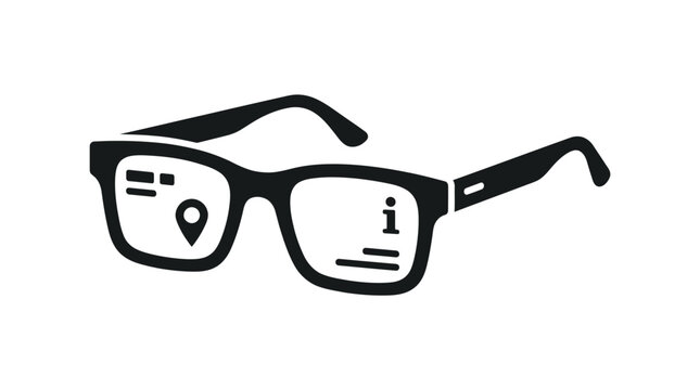 Glasses with Information Icons on Lenses.