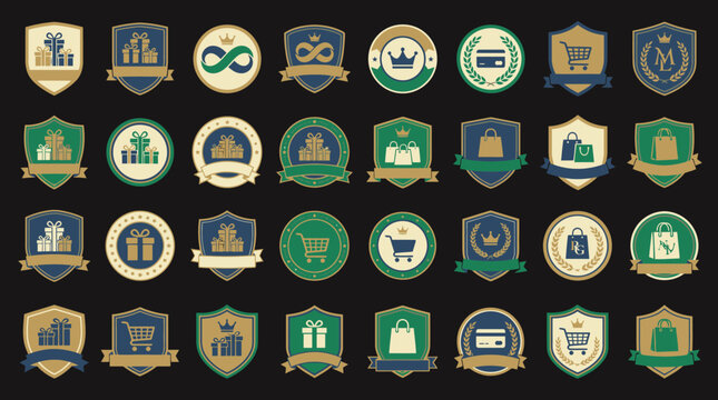 A collection of various business and technology icons on a black background
