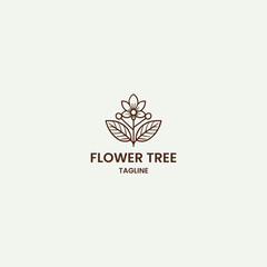 Fototapeta premium Flower tree logo icon design template vector illustration
