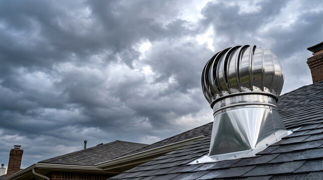 rooftop turbine ventilator improving attic airflow reducing heat buildup and supporting energy efficient building ventilation