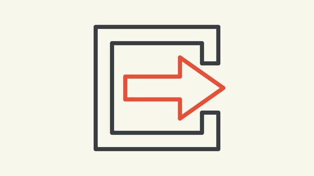 Logout arrow animation exit sign direction