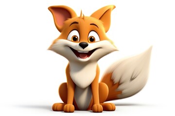 Naklejka premium Cartoon fox mammal animal.