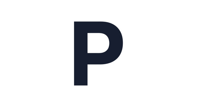 Large black letter P symbol.