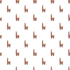 Naklejka premium Cartoon alpaca characters creating a whimsical repeating design