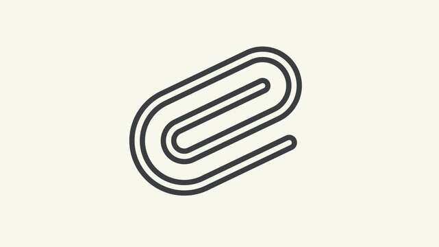 Animated Paperclip Link Icon. Paperclip Attached File Icon Animation. Office Document Attachment Icon Animation