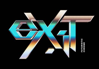 Futuristic Chrome Text Effect – Metallic Typography for Logo, Poster & Branding (PSD)