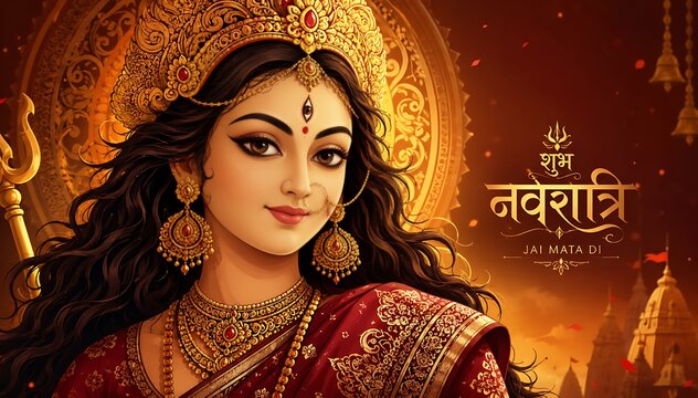 Godess Durga on Maha Navratri, Navadurga, Durga Puja, Sharad Navratri, Jyeshtha Shukla Ashtami/Masik Durga Ashtami, Mahanavami, Vijayadashami, Dussehra, Durga/Mahakali/Jagadamba, Bhavani