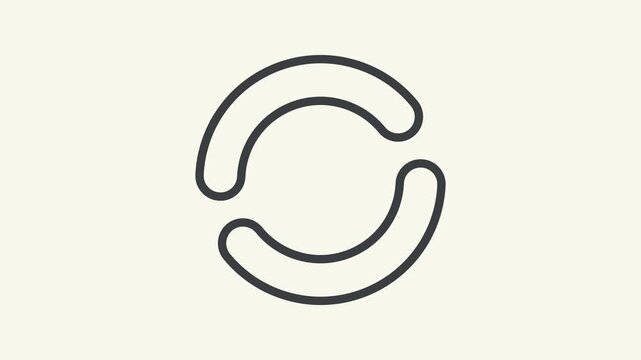 Circle arrow refresh and reload icon animation 4k alpha channel