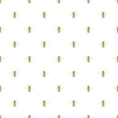 Many flying insects forming a seamless repetitive pattern on a white background © nsit0108