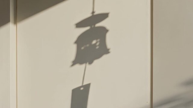 風鈴の影が揺れる和風の夏背景動画 静寂と涼を感じる映像素材