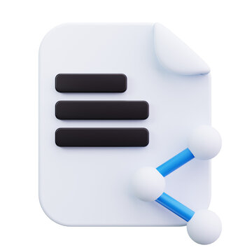 3D Document File Sharing Network Icon