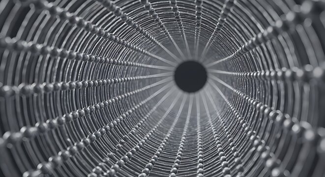 Close-up of carbon nanotube structure with radial pattern
