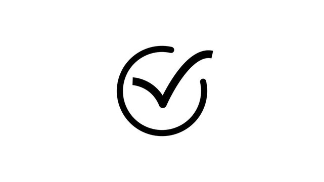 Minimalist checkmark animation, animated tick for user interface and task completion motion