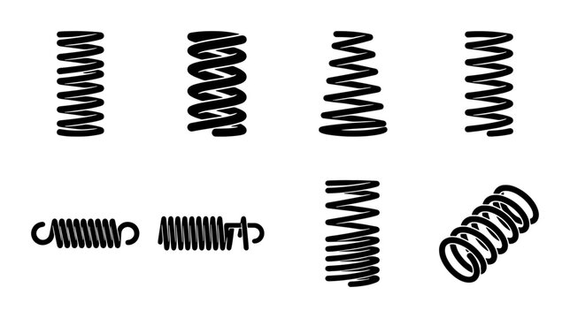 Coil Spring Collection, Metal Coil, Tension Spring, Compression Spring, Mechanical Element