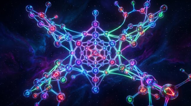 Futuristic Molecular Structure in Space