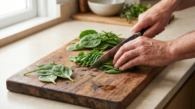 Longevity healthy aging brain health cognitive wellness preparing fresh herbs for nutrition