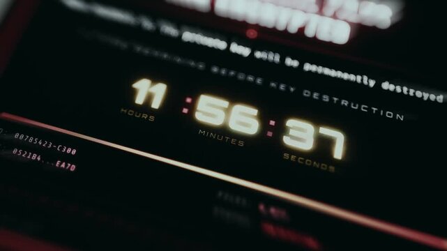 Ransomware infection screen featuring a high-urgency countdown timer