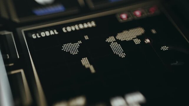 Pixelated world map visualization titled Global Coverage