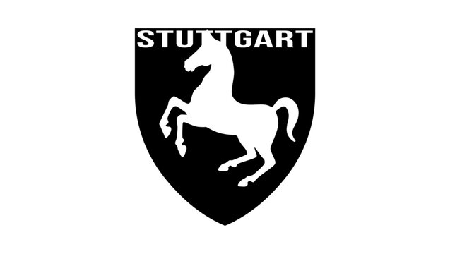 Stuttgart city symbol, black isolated vector silhouette