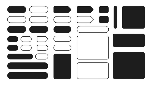 Black and white sticker shapes.
