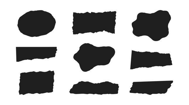 Black torn paper shapes.