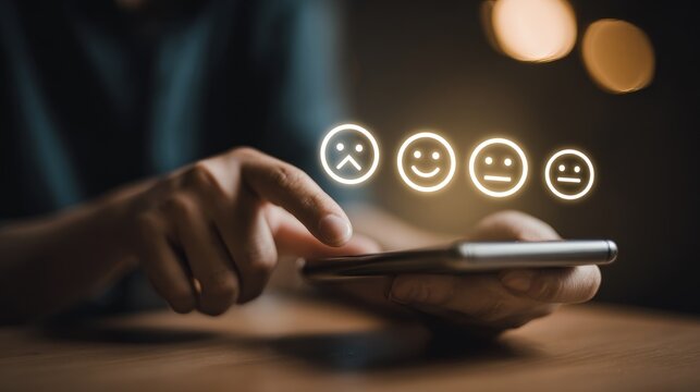 Customer feedback concept on transparent