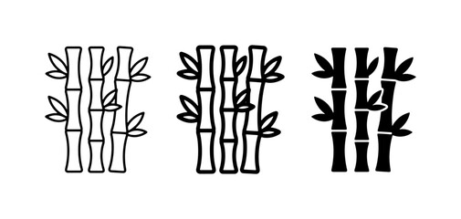 Bamboo Stalk Icons, Minimalist Plant Graphics, Natural Asian Vegetation Designs © Arif