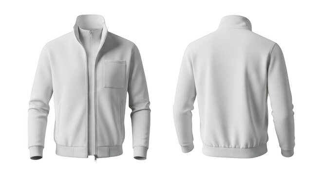 Grey men's jacket front and back view