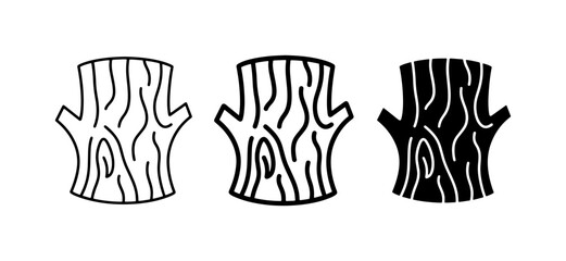 Tree Trunk Icons, Wood Grain Vector Art, Forest Nature Elements, Simple Organic Shapes © Kamal
