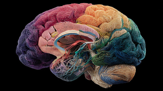Futuristic Neural Network Brain Illustration Representing Artificial Intelligence and Connectivity.