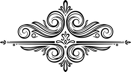 Fototapeta premium Elegant Flourish Design with Swirls and Ornate Details for Decoration.