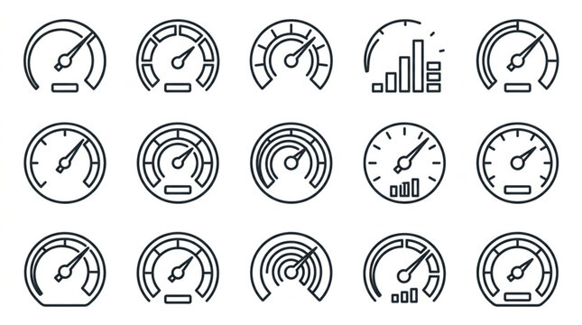 Collection of Vehicle Dashboard Gauges and Indicators