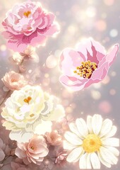 Fototapeta premium pink flowers background