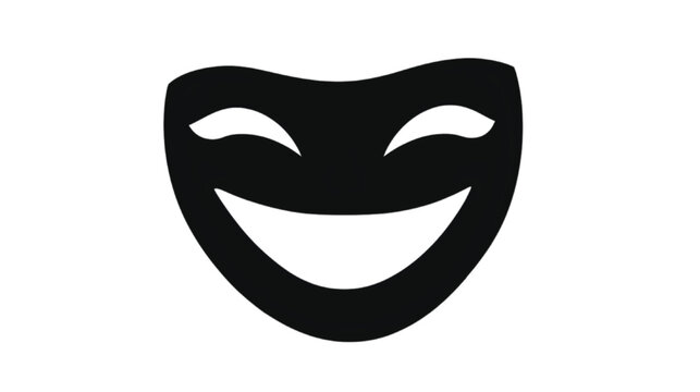 Theatrical comedy mask smiling with joy