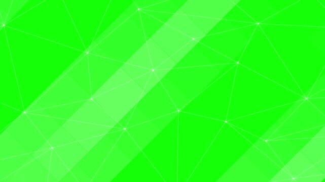 Vibrant green geometric pattern with triangles and connected lines on bright background
