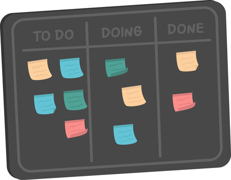Kanban Board for Task Management Illustration