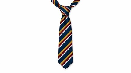 Obraz premium Colorful striped necktie on white background.