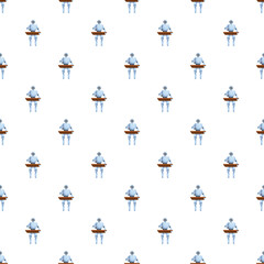 Fototapeta premium Robot speaker presenting artificial intelligence concept seamless pattern