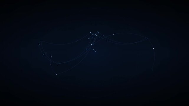 Global Football Connection Map Network Animation Seamless Loop 4K